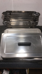 (6) Catering Tray Holders, (6) Tray Lids With Holders