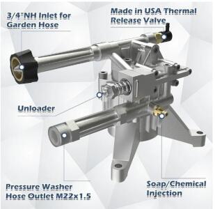 AgiiMan 7/8" Shaft Vertical Pressure Washer Pump Head, Max 2940PSI Replacement Power Washer Pump, Compatible with Craftman, Honda GC160 GC190, Homelite, Troybilt, Ryobi, RMV25G30D-EZ, SRMW22G26-EZ