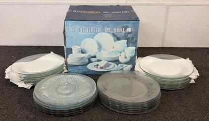 Kitchenware!! Including (1) BRAND NEW!! Box Of Inspiration By Denmark 42-PC Service For 6 And 20+ Matching Glass Plates!!