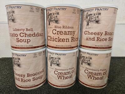 (6) Various Cans of Dried Food Storage
