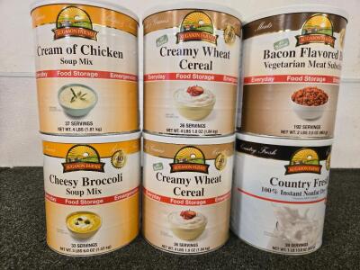 (6) Various Cans of Dried Food Storage