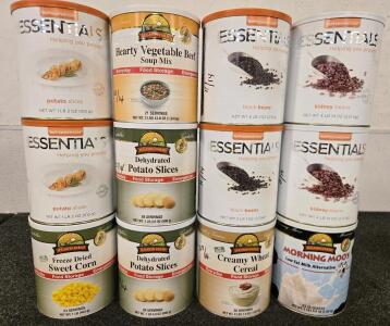 (12) Various Cans of Dried Food Storage