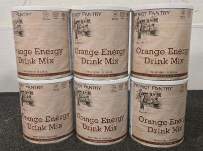 (6) Cans Of Orange Energy Drink Mix- Patriot Pantry Survival Food