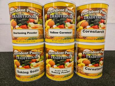 (6) Various Cans of Food Storage Cooking Powders