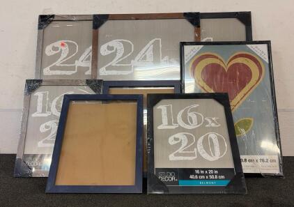 PICTURE FRAMES!! Including 3 Large Frames, 1 Medium Frame, And 4 Smaller Frames!!