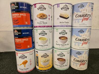 (12) Various Cans of Dried Food Storage