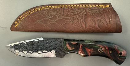 Custom Handmade Farrier Rasp Knife W/ Wood Handle W/ Sheath