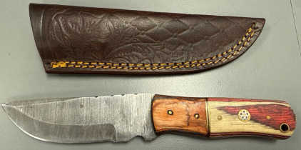 Handmade Damascus Steel Knife W/ Sheath