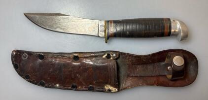 VINTAGE WESTERN BOY SCOUTS OF AMERICA FIXED KNIFE AND SHEATH