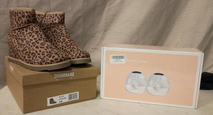 Hands Free Breast Pump, Wearable Breastfeeding Pump with 4 Modes & 9 Levels, Strong Suction/Low Noise, Portable Electric Breast Pump with 17/19/21/24mm Flange, 2 Pack, New in Box Cushionaire Memory Foam Kayla Leopard Women's Sz 9 Medium Boots