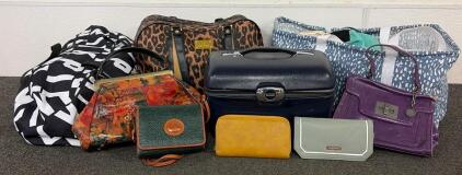 A Huge Collection Of Bags Including Wallets, Duffel Bags, Makeup Bags, And More!!