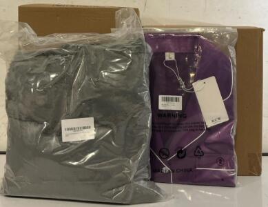 Grey Fuzzy Throw Blanket, Under Sink Organizer, Trash Bags Dispenser & Women&rsquo;s Pajamas (L)