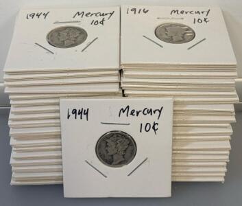 (40) Mercury Dimes Minted From 1916-1945