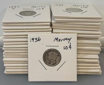 (40) Mercury Dimes Minted From 1916-1945