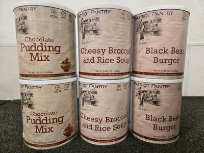 (6) Various Cans of Dried Food Storage