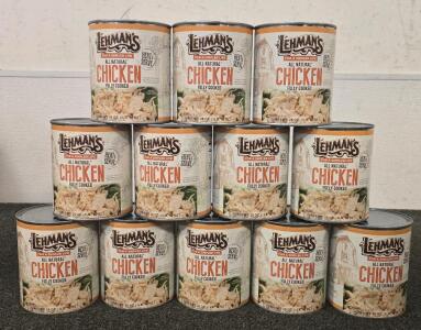 Survival Food- (12) Cans Or Lehman's Chicken Fully Cooked, 28oz Cans