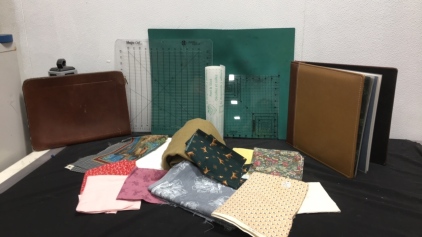 Various fabrics , batting and cutting mats and more