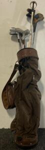 (12) Vintage Golf Clubs & Bag Including Spalding Top Flite Synchro-Dyned Irons & Countess Clubs