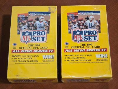 (2) FACTORY SEALED 1990 NFL Pro Set Player Card Packs - Series II