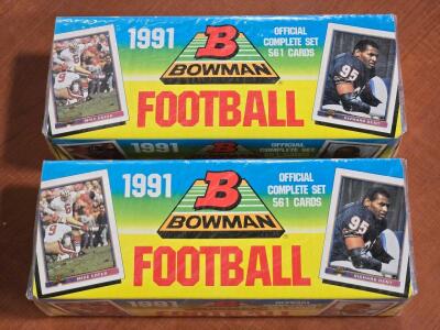 (2) FACTORY SEALED 1991 NFL Bowman Player Card Set Boxes