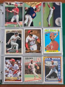 Binder of Arizona Cardinals Baseball Cards: Ozzie Smith, Mark McGwire & More!