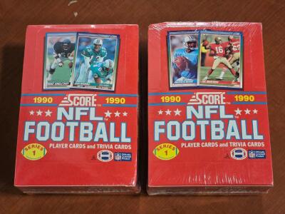 (2) FACTORY SEALED 1990 Score NFL Player Card Pack Boxes - Series 1