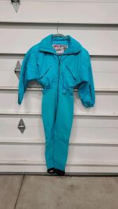 Nils Ski Suit, Teal, Thinsulate Insulation, Vintage 1980s-1990s