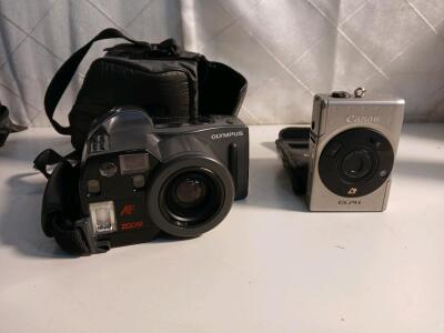 Canon ELPH IXUS Camera IX240 & Olympus Infinity Superzoom 300 AF Film Camera