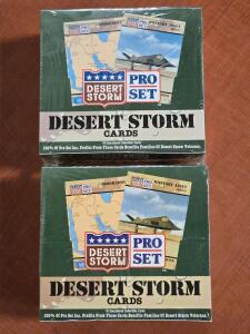 (2) FACTORY SEALED Desert Storm Pro Set Card Pack Boxes