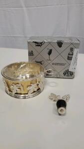 International Silver Co. Coaster with Stopper, Silverplate 900, India