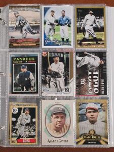 Binder of New York Yankees Baseball Cards: Babe Ruth, Mickey Mantle & More!