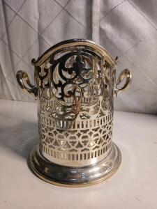 Antigue Edwardian Sterling Silver Bottle Holder