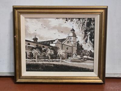 "Mission San Luis Rey de Francia" #18 Original Oil on Canvas Painting - 12&frac12;" x 10&frac12;"