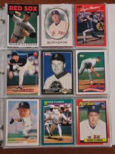 Binder of Boston Red Sox Baseball Cards: Roger Clemens, David Ortiz & More!