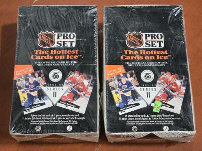 (2) FACTORY SEALED 1991-92 NHL Pro Set Player Card Pack Boxes - Series II