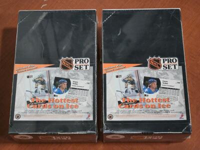 (2) FACTORY SEALED 1991 NHL Pro Set Player Card Pack Boxes
