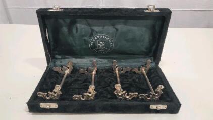 International Silver Co. Swan Design Silver-Plated Corn Holders Set of 4