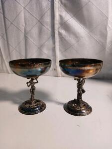 Pair Of Bacchus Silverplated Toasting Goblet By AlpaDur
