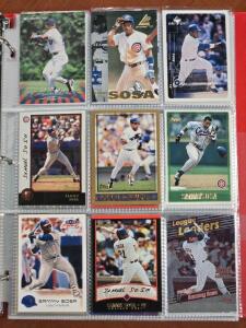 Binder of Chicago Cubs Baseball Cards: Sammy Sosa, Ryne Sandberg & More!