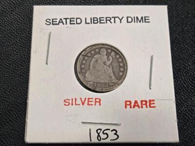 RARE 1853 Silver Seated Liberty Dime