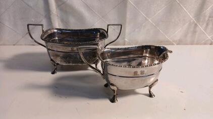 Vintage Silver-Plated Creamer and Sugar Bowl Set