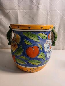 Clay Art Amalfi Hand Painted Cookie Jar -9"x9"