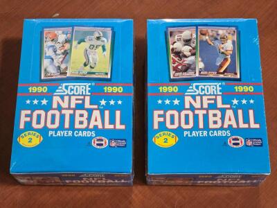 (2) FACTORY SEALED 1990 Score NFL Player Card Boxes - Series 2