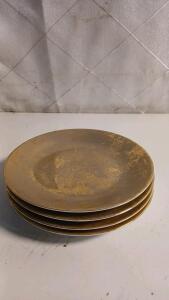 Set Of 4 Philippe Deshoulieres Limoges Carat Gold 6" Canape Plate