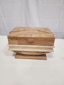 Renoir Decorative Stone Box, Marble, Intricate Design, Approx. 12"x8"x6"