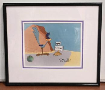 Vintage Limited-Edition Cel/Painting of Road Runner "Chariots of Fur" - 17" x 19&frac12;"