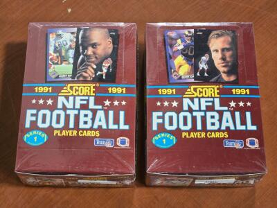 (2) FACTORY SEALED 1991 Score NFL Player Card Boxes - Series 1