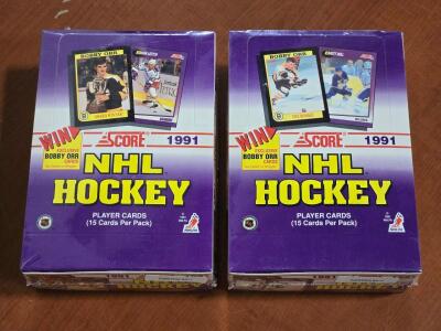 (2) FACTORY SEALED 1991 Score NHL Hockey Player Card Boxes