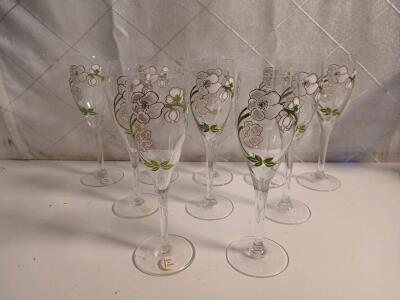 Set Of 10 Vintage Perrier Jouet Champagne Flutes