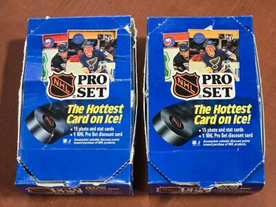 (2) Full Boxes of 1990 NHL Pro Set Player Card Packs